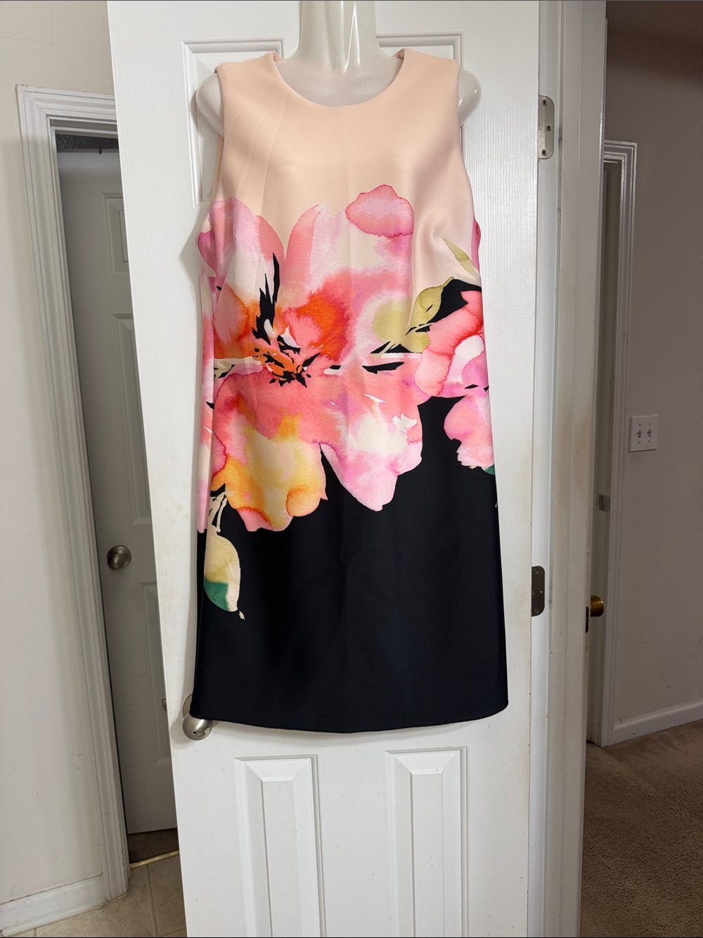Calvin Klein Pink Floral Colorblock Shift Dress
